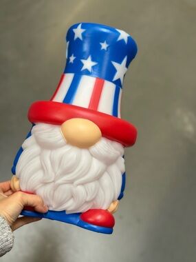 Patriotic Gnome light up blow mold - Red, White & Blue -14” tall
